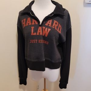 Re/Done Upcycled 90s Half Zip Sweatshirt Harvard Law Size M/L Pre-owned